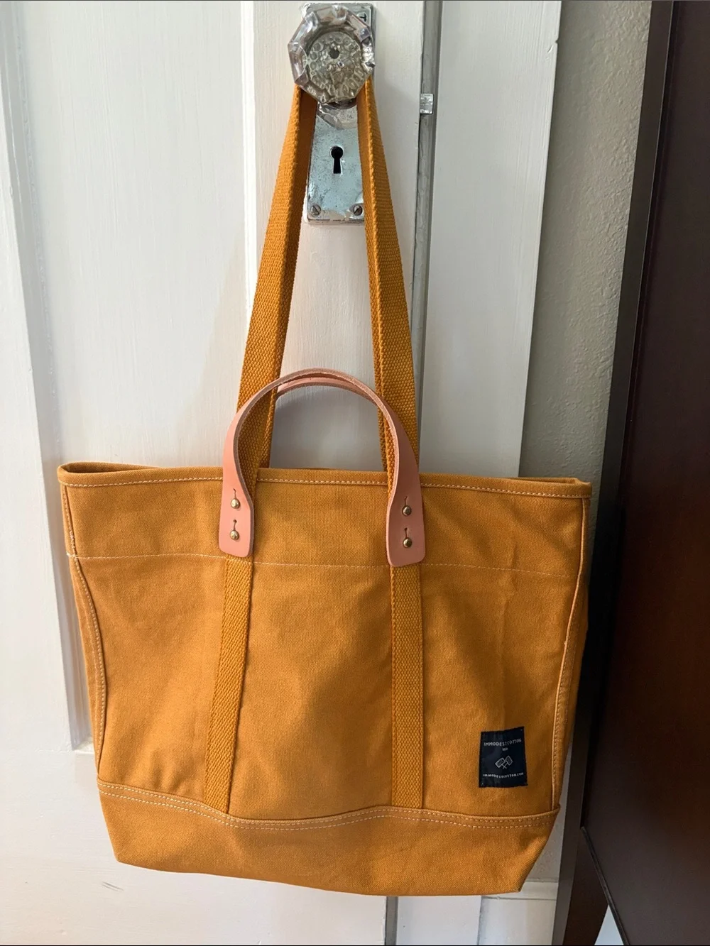 Immodest Cotton Mustard Small East West Tote New